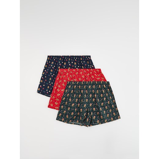 Reserved - Świąteczne bokserki 3 pack - czerwony ze sklepu Reserved w kategorii Majtki męskie - zdjęcie 187599474