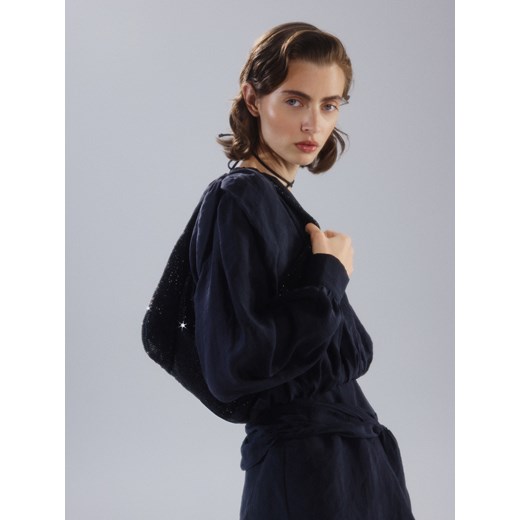 Reserved - Torebka hobo ze strassem - czarny ze sklepu Reserved w kategorii Torebki hobo - zdjęcie 187599552