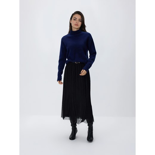 Reserved - Plisowana spódnica z paskiem - czarny ze sklepu Reserved w kategorii Spódnice - zdjęcie 187599912