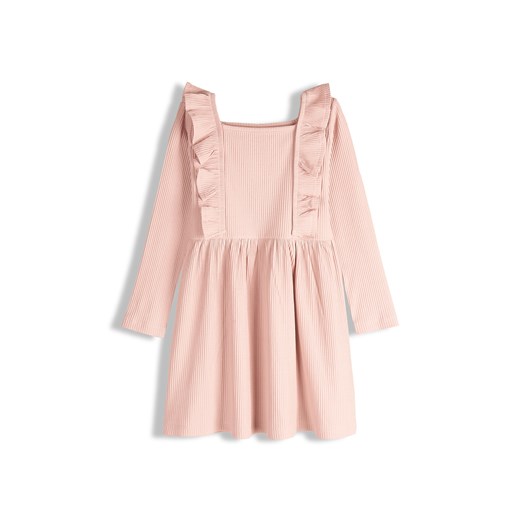 GATE Prążkowana sukienka z falbankami 4Y ze sklepu gateshop w kategorii Sukienki dziewczęce - zdjęcie 187600034