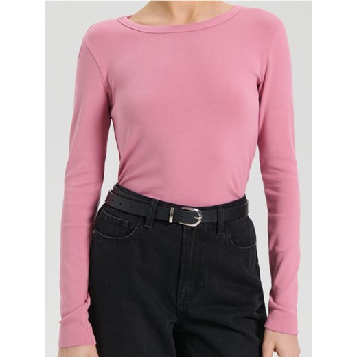 Sinsay - Koszulka z długimi rękawami - różowy ze sklepu Sinsay w kategorii Bluzki damskie - zdjęcie 187600880