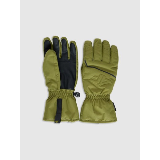 Męskie rękawiczki narciarskie Thinsulate z membraną NeoDry 4FRAW25AFGLM220 - zielone ze sklepu Sportstylestory.com w kategorii Rękawiczki męskie - zdjęcie 187601041