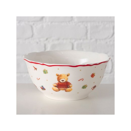 Boltze Miska &quot;Bailey&quot; w kolorze biało-czerwono-jasnobrązowym na musli - Ø 14 cm ze sklepu Limango Polska w kategorii Naczynia - zdjęcie 187601440