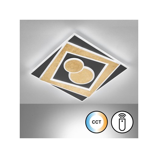 FISCHER &amp; HONSEL Lampa sufitowa LED &quot;Ratio&quot; w kolorze złoto-czarnym - 50 x 6,4 x 50 cm ze sklepu Limango Polska w kategorii Oświetlenie - zdjęcie 187601820