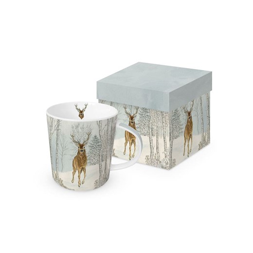 ppd Kubek jumbo &quot;Cerf Hiver&quot; w kolorze szarym - 400 ml ze sklepu Limango Polska w kategorii Dzbanki i zaparzacze - zdjęcie 187601834