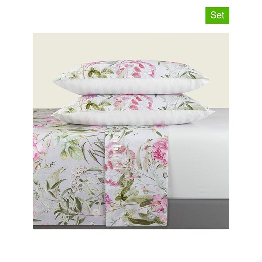 Cacharel 4-częściowy zestaw satynowy w kolorze zielono-różowym ze sklepu Limango Polska w kategorii Prześcieradła - zdjęcie 187603243