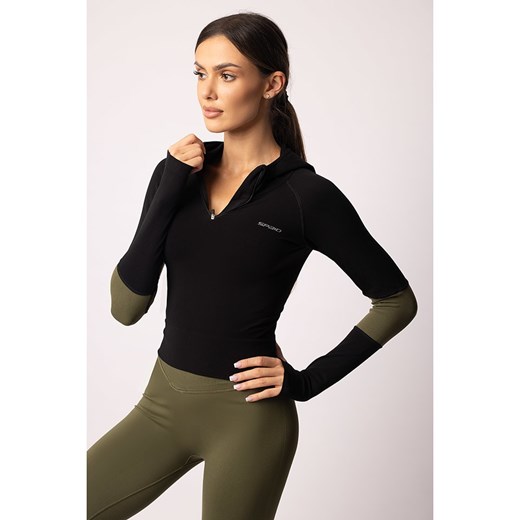 Spaio Bluza sportowa &quot;Adapt&quot; w kolorze czarno-oliwkowym ze sklepu Limango Polska w kategorii Bluzki damskie - zdjęcie 187603314