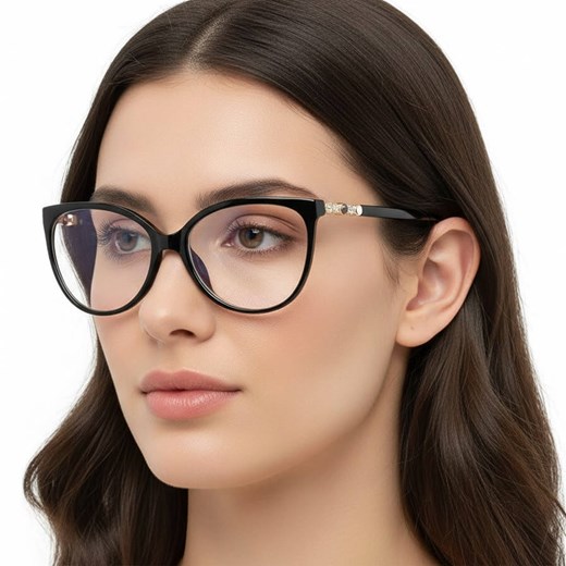 Okulary damskie z filtrem BLUE LIGHT do komputera zerówki EST-108K-1 Estillo ze sklepu Stylion w kategorii Okulary zerówki damskie - zdjęcie 187603862