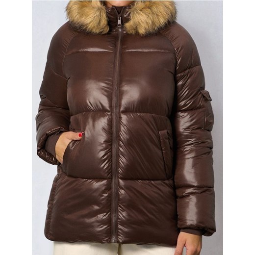 Sinsay - Pikowana kurtka puffer - brązowy ze sklepu Sinsay w kategorii Kurtki damskie - zdjęcie 187604854