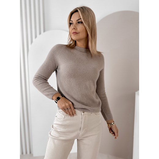 sweter hartfield ciemnobeżowy one size ze sklepu UBRA w kategorii Swetry damskie - zdjęcie 187605670