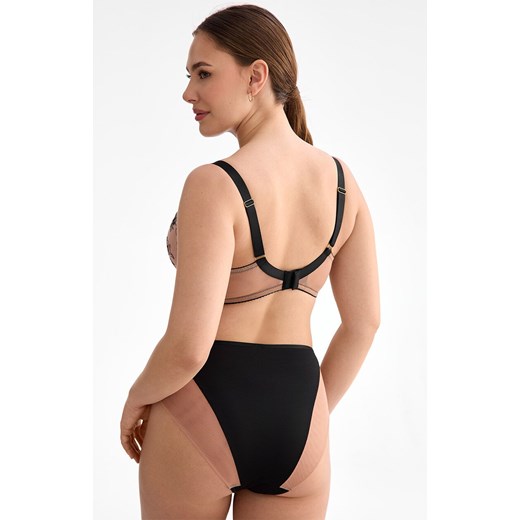 Biustonosz miękki soft beżowo-czarny Salma B171, Kolor beżowo-czarny, Rozmiar 65H, Ewa Bien ze sklepu Intymna w kategorii Biustonosze - zdjęcie 187605873