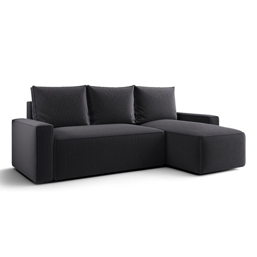 Grafitowy rozkładany narożnik z pojemnikiem N5-N78 ze sklepu Edinos.pl w kategorii Narożniki - zdjęcie 187605942