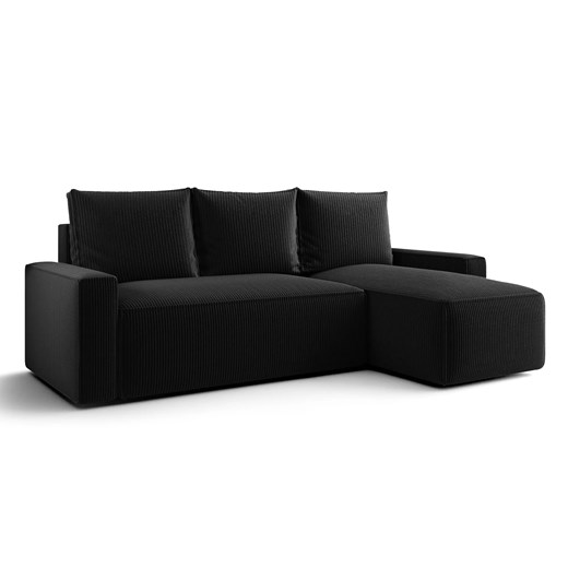 Czarny rozkładany narożnik L z pojemnikiem C6-L30 ze sklepu Edinos.pl w kategorii Narożniki - zdjęcie 187605962