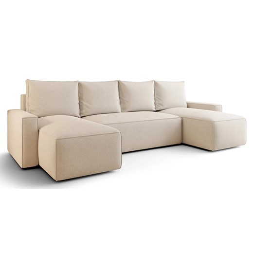 Beżowy rozkładany narożnik U z pojemnikiem - Meltix 3X ze sklepu Edinos.pl w kategorii Narożniki - zdjęcie 187605973