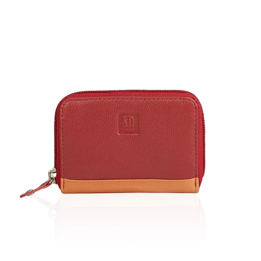 czerwone małe etui skórzane na wizytówki ze sklepu Słoń Torbalski w kategorii Portfele damskie - zdjęcie 187606850