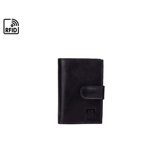 Czarny portfel skórzany na karty kredytowe Smart ONE ze sklepu Słoń Torbalski w kategorii Portfele męskie - zdjęcie 187606880