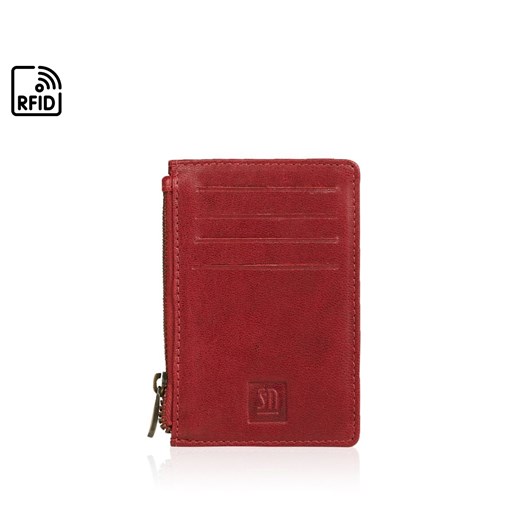 czerwony portfel skórzany/ etui KLASYCZNY ze sklepu Słoń Torbalski w kategorii Portfele damskie - zdjęcie 187606901