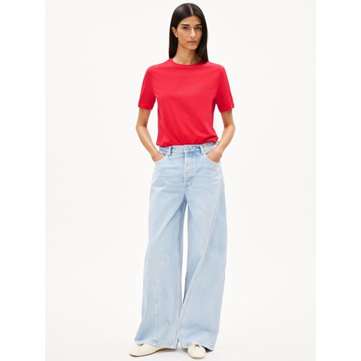 ARMEDANGELS Koszulka damska - Lualaa Kobiety Bawełna czerwony jednolity ze sklepu vangraaf w kategorii Bluzki damskie - zdjęcie 187607022