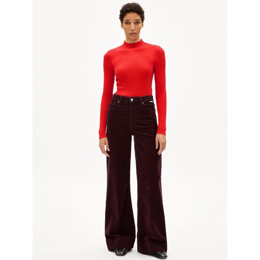 ARMEDANGELS Damski sweter z dzianiny - Alaania Kobiety Bawełna czerwony jednolity ze sklepu vangraaf w kategorii Swetry damskie - zdjęcie 187607024