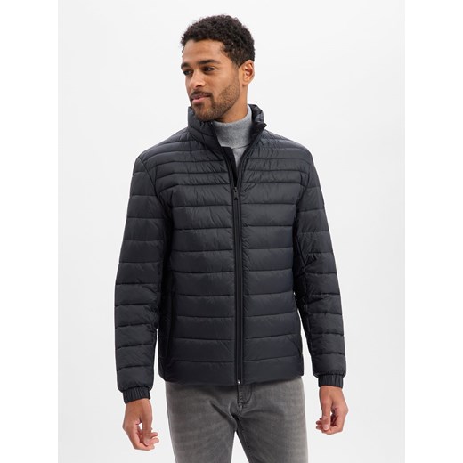 BOSS Orange Męska kurtka pikowana - Oden Mężczyźni Sztuczne włókno czarny jednolity ze sklepu vangraaf w kategorii Kurtki męskie - zdjęcie 187607094