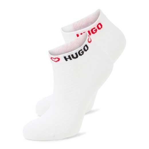 HUGO Skarpety w 2-paku Kobiety biały jednolity ze sklepu vangraaf w kategorii Skarpetki damskie - zdjęcie 187607110