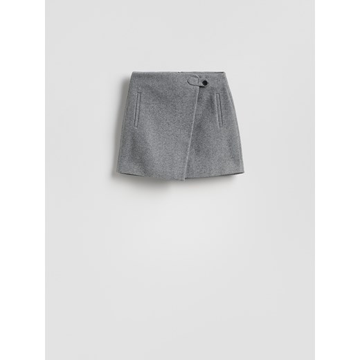 Reserved - Spódnica mini z zakładką - ciemnoszary ze sklepu Reserved w kategorii Spódnice - zdjęcie 187607502