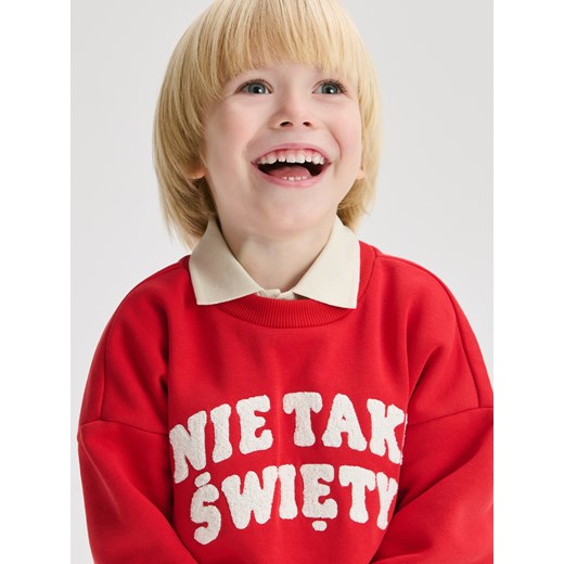Reserved - Bluza z aplikacją - czerwony ze sklepu Reserved w kategorii Bluzy chłopięce - zdjęcie 187607513