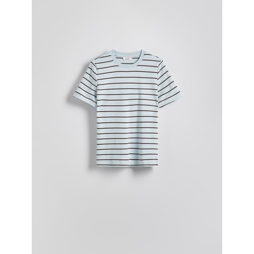 Reserved - T-shirt z bawełny merceryzowanej - jasnoniebieski ze sklepu Reserved w kategorii Bluzki damskie - zdjęcie 187607672