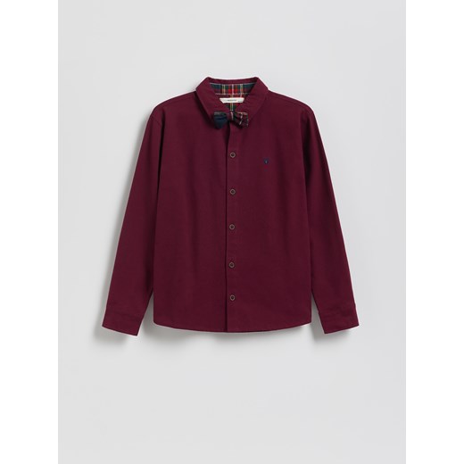 Reserved - Bawełniana koszula z muszką - bordowy ze sklepu Reserved w kategorii Koszule chłopięce - zdjęcie 187607901