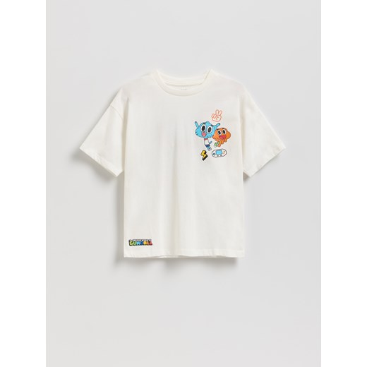 Reserved - T-shirt Niesamowity Świat Gumballa - złamana biel ze sklepu Reserved w kategorii T-shirty chłopięce - zdjęcie 187608040