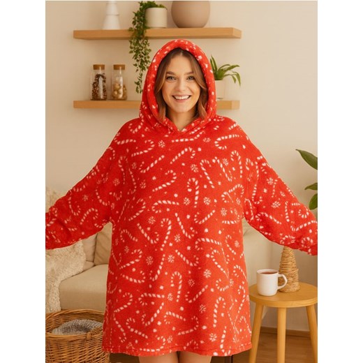 Sinsay - Bluza snuddie - czerwony ze sklepu Sinsay w kategorii Bluzy damskie - zdjęcie 187609904