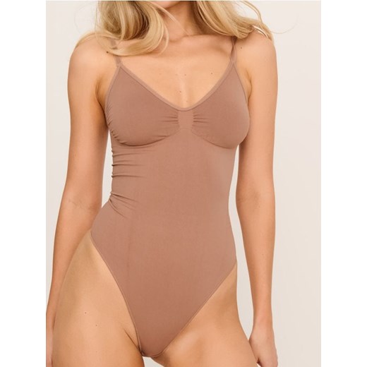 Sinsay - Modelujące body na ramiączkach - kremowy Sinsay M Sinsay