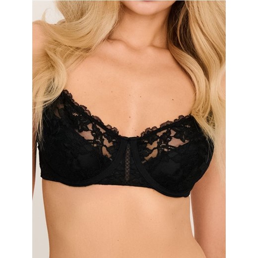 Sinsay - Biustonosz balkonetka z koronką - czarny ze sklepu Sinsay w kategorii Biustonosze - zdjęcie 187609954
