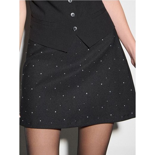 Sinsay - Spódnica mini z ozdobnymi dżetami - czarny ze sklepu Sinsay w kategorii Spódnice - zdjęcie 187609960