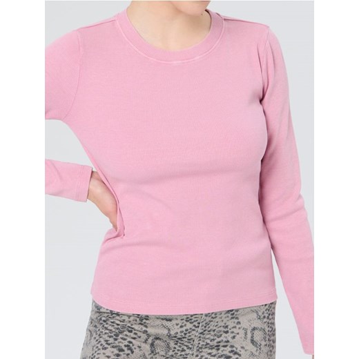 Sinsay - Prążkowana bluzka - szary ze sklepu Sinsay w kategorii Bluzki damskie - zdjęcie 187610024