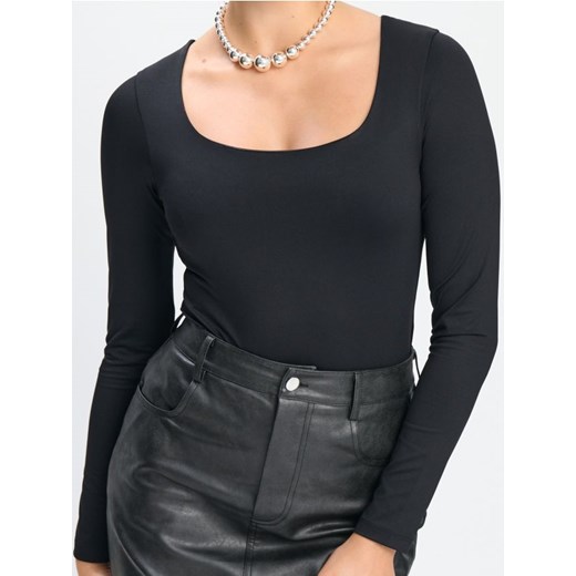 Sinsay - Body z długim rękawem - czarny ze sklepu Sinsay w kategorii Bluzki damskie - zdjęcie 187610031