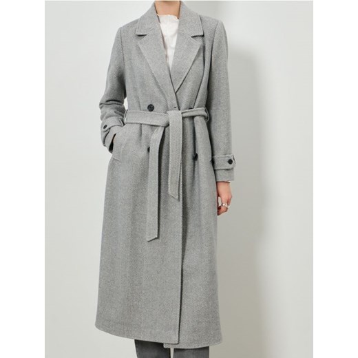 Sinsay - Płaszcz z domieszką wełny - szary ze sklepu Sinsay w kategorii Płaszcze damskie - zdjęcie 187610054