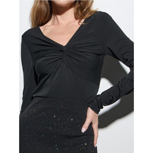 Sinsay - Bluzka z dekoracyjnym marszczeniem - czarny ze sklepu Sinsay w kategorii Bluzki damskie - zdjęcie 187610120