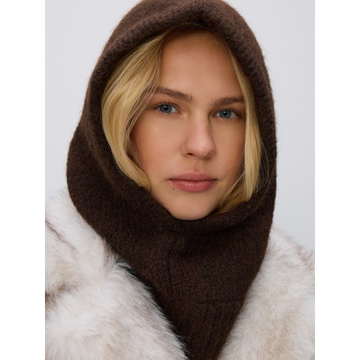 Reserved - Dzianinowa kominiarka - ciemnobrązowy Reserved ONE SIZE Reserved