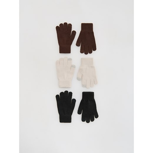 Reserved - Klasyczne rękawiczki 3 pack - wielobarwny ze sklepu Reserved w kategorii Rękawiczki dziecięce - zdjęcie 187612651