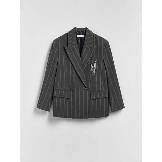 Reserved - Marynarka z wiskozą - ciemnoszary ze sklepu Reserved w kategorii Kurtki damskie - zdjęcie 187612674