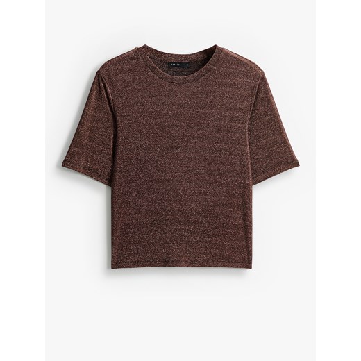 Mohito - Bluzka z metaliczną nitką - pomarańczowy Mohito M Mohito