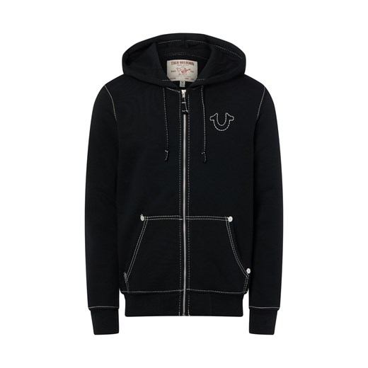 True Religion Bluza męska z kapturem - Big T Mężczyźni czarny jednolity ze sklepu vangraaf w kategorii Kurtki męskie - zdjęcie 187613954