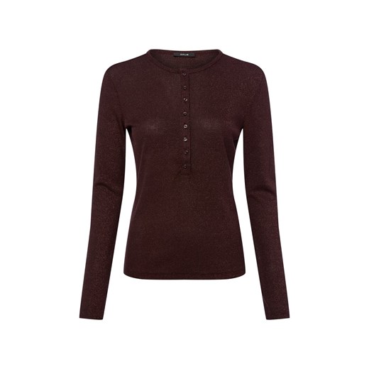 Opus Damska koszulka z długim rękawem - Sosmica Kobiety Sztuczne włókno czekoladowy marmurkowy ze sklepu vangraaf w kategorii Bluzki damskie - zdjęcie 187613964