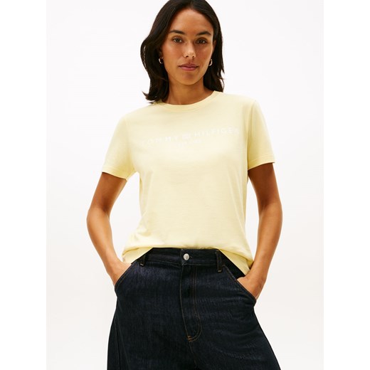 Tommy Hilfiger Koszulka damska Kobiety Bawełna żółty jednolity ze sklepu vangraaf w kategorii Bluzki damskie - zdjęcie 187613971