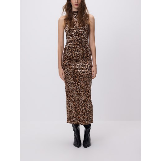 Reserved - Sukienka midi w panterkę - wielobarwny ze sklepu Reserved w kategorii Sukienki - zdjęcie 187614362