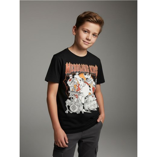 Sinsay - Bawełniana koszulka z nadrukiem Scooby-Doo - czarny ze sklepu Sinsay w kategorii T-shirty chłopięce - zdjęcie 187615312