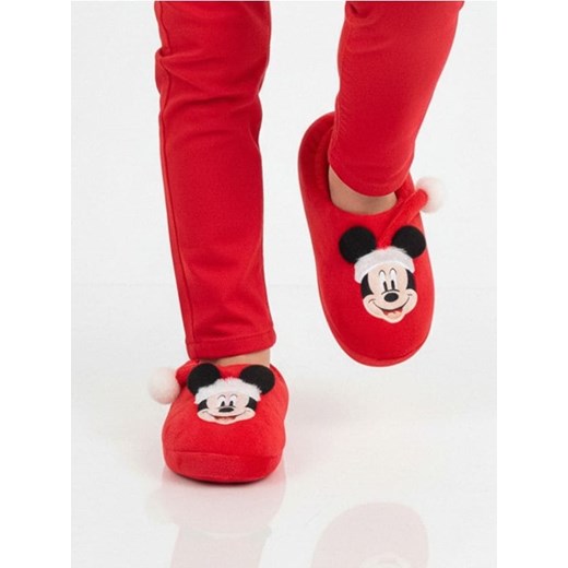 Sinsay - Pluszowe kapcie z elementami 3D Mickey Mouse - czerwony ze sklepu Sinsay w kategorii Kapcie dziecięce - zdjęcie 187615361