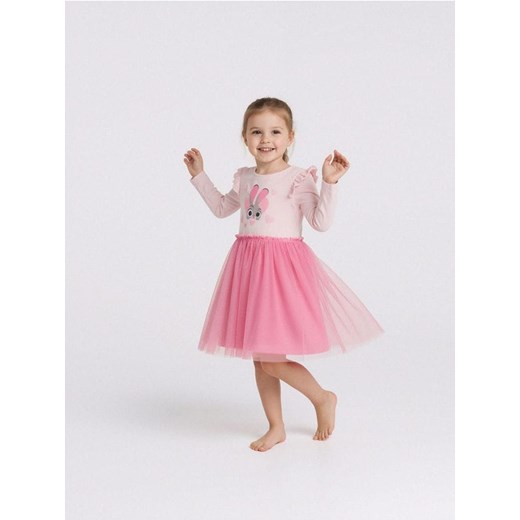 Sinsay - Sukienka babydoll z nadrukiem Disney Zwierzogród - różowy ze sklepu Sinsay w kategorii Sukienki dziewczęce - zdjęcie 187615364