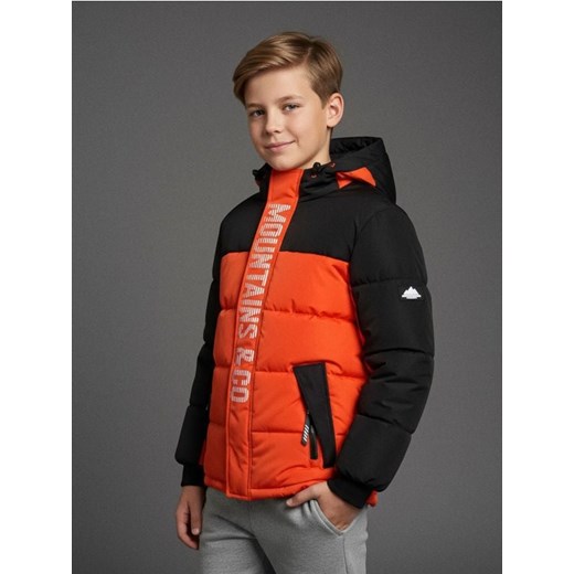 Sinsay - Kurtka ocieplana z kapturem - pomarańczowy ze sklepu Sinsay w kategorii Kurtki chłopięce - zdjęcie 187615410